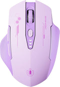 Bluetooth Mouse,[Upgraded] Multi-Device Wireless Mouse,Visible Battery Level,Tri-Mode (BT 5.0/4.0+2.4G Hz) Rechargeable Ergonomic Mouse, 4 Adjustable DPI,Coldless Mouse for Laptop and PC,Purple