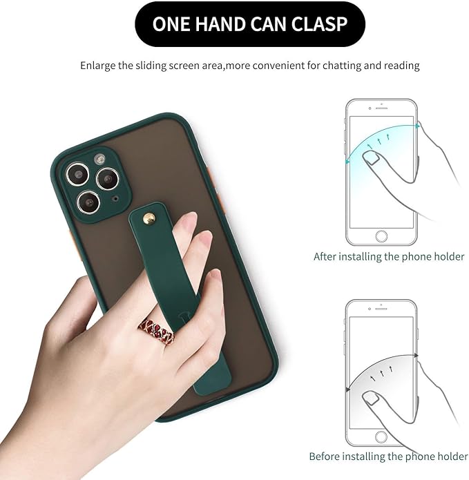 Removable and Reusable Cell Phone Grip Strap, Yetaida Telescopic Finger Kickstand Bracket Universal Silicone Phone Holder Stand and Portable Finger Loop for Most Smartphones Case (Red)