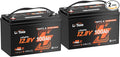 LiTime 12V 100Ah LiFePO4 Group 31 Battery, Compatible with Victron, Built-in 100A BMS & Bluetooth, Low-Temperature Protection, CAN/RS485 Communication, Ideal for Trolling Motors, Marine, RV (2Pack)