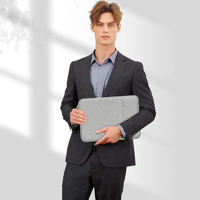 MOSISO Laptop Case 14 inch, 14 inch Laptop Sleeve Compatible with HP Lenovo Dell ASUS Acer, HP Stream, Dell Latitude, Lenovo IdeaPad, Polyester Vertical Computer Sleeve Bag with Pocket, Gray