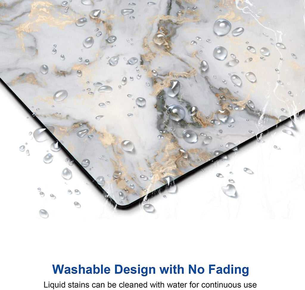 Armanza Mouse Pad, Gray Gold Marble Mouse Pad, Premium-Textured Marbling Mouse Mat Square Waterproof Non-Slip Rubber Base Computer Mousepad for Office Laptop Desk