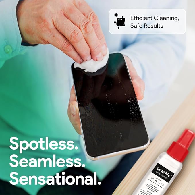 Sparkle Anti-Reflective Lens Cleaner Spray kit | (1) 1oz Glasses Cleaner Spray + (1) Microfiber Cloth for Eyeglasses, Sunglasses, Lenses, Screens and Camera Cleaning Kit (2 Piece Set)