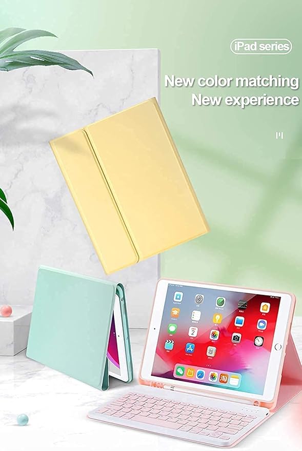 AnMengXinLing Keyboard Case for iPad Air 13 Inch (M3 2025/M2 2024)/Pro 12.9 6th/5th/4th Generation with Mouse Pencil Holder, Magnetically Detachable Keyboard Mouse, Teal