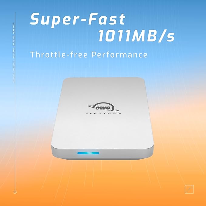OWC Envoy Pro Elektron Portable SSD - 1TB External Solid State Drive USB 3.2 Gen 2 - USB-C SSD - Professional Grade Speed 10Gb/s Read and Write - Crushproof, Dustproof, and Waterproof