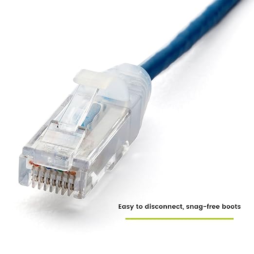 TRUECABLE Cat6 Component Rated Patch Cable, Unshielded (U/UTP), 3ft, Blue, 28AWG Solid Copper, Snagless 10G High-Speed Ethernet Cable, PoE++ 4PPoE 100W, UL Listed, RoHS-3, 1 Pack