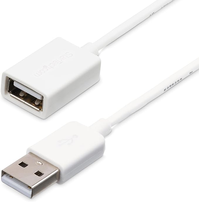 StarTech 3m USB 2.0 Extension Cable, USB-A M/F, White (USBEXTPAA3MW)
