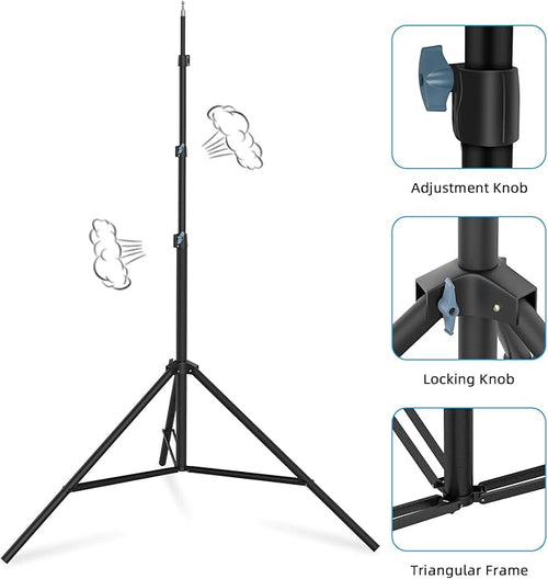 20FT Heavy Duty Air-Cushioned Tripod Stand – Telescoping Aluminum Alloy Light Stand for Overhead Photography, Sports & Studio (6M)