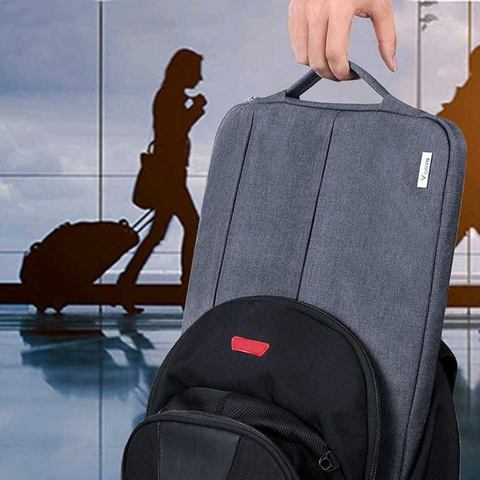 Voova Laptop Sleeve Carrying Case 13 13.6 Inch Compatible with MacBook Air 13 M1/M2/M3/M4, MacBook Pro 13/14, IPad Pro 13, Waterproof Slim Computer Cover Bag, Dark Grey