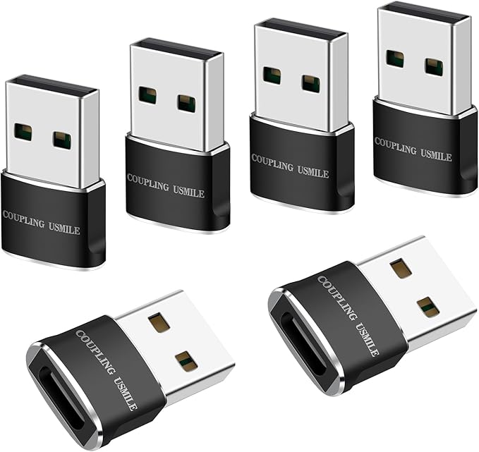 USB to USB C Adapter 6 packs for iPhone Fast Charging, Transfer and Type C OTG convert. USBC to A Compatible with iPhone 16 16e 15 Plus Pro Max,iPad Pro Air 4 Mini 6 almost USB devices