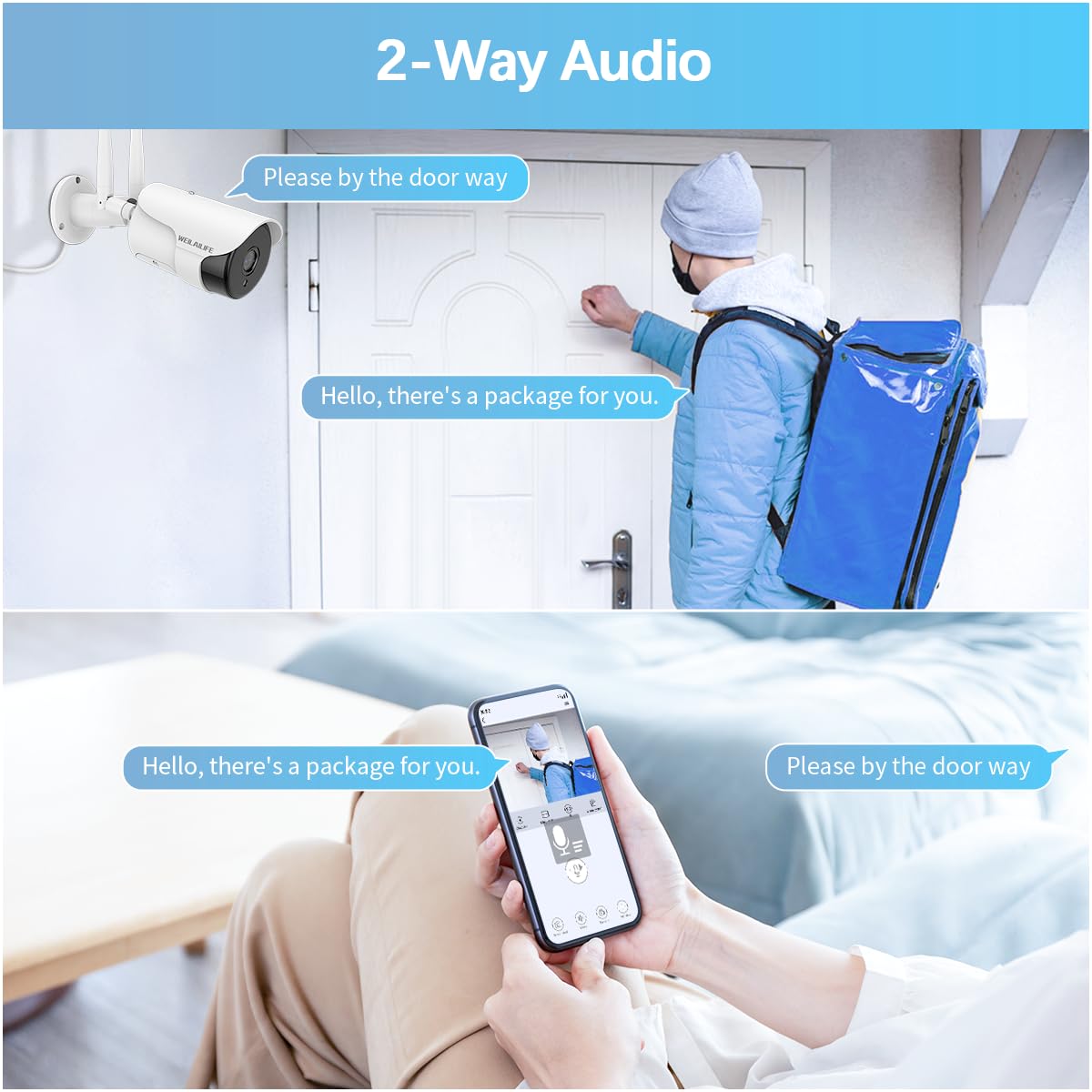 WEILAILIFE 【Dual Antenna Enhanced】 Outdoor Wireless Security Camera System