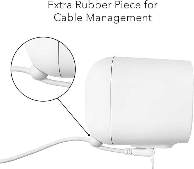 Wasserstein Solar Panel Compatible with Arlo Essential 2K Outdoor Security Camera (2nd Gen) / XL (2nd Gen) & Essential Spotlight (Camera NOT Included)- (1-Pack, White)