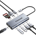 QGeeM USB C Hub Ethernet,9 in 1 USB Type C Hub HDMI Multi-Port Converter Adapter,100W Pd, USB 3.0,SD/TF Card Reader,Compatible for MacBook Pro Air Ipad HP Dell Lenovo Chromebook etc.