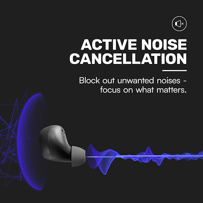 Raycon Everyday Earbuds Plus - Bluetooth True Wireless in-Ear Buds with 32 Hours Playtime, Multipoint Technology, Extreme Comfort, and Active Noise Cancellation (Carbon Black)
