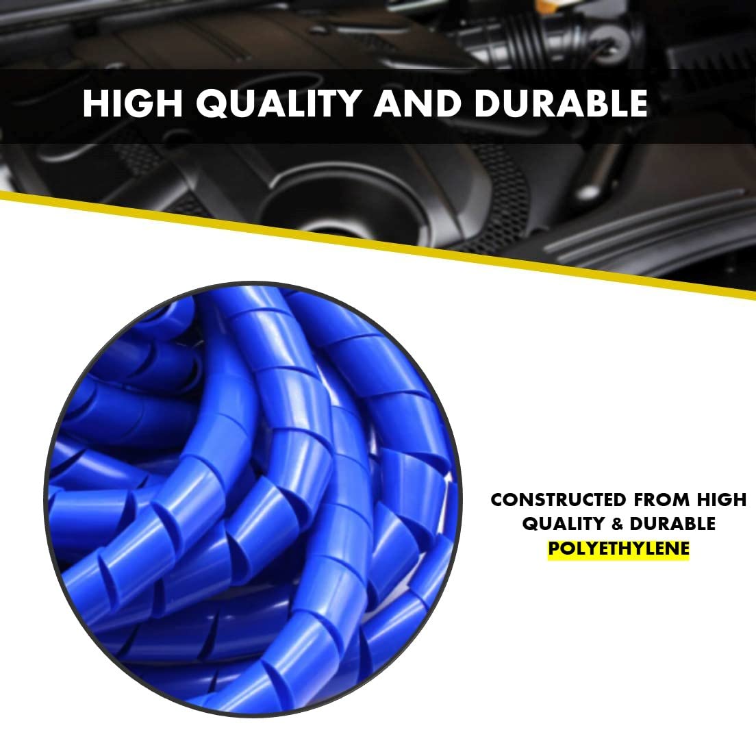 Kable Kontrol Vortex Spiral Cable Wrap - 1/8” Inch 100’ Feet Long - Hose Protector Flexible Polyethylene Wire Conduit Tubing Cable Sleeve Cord Cover to Organize Wires – Natural