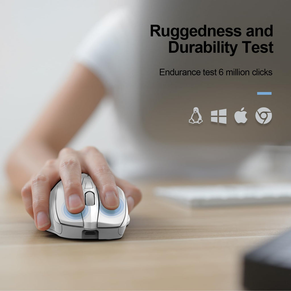 TECKNET Wireless Mouse Rechargeable, 2.4G Computer Mice with USB-A Receiver