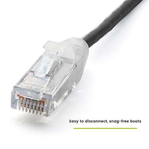 TRUECABLE Cat6 Component Rated Patch Cable, Unshielded (U/UTP), 6in, Black, 28AWG Solid Copper, Snagless 10G High-Speed Ethernet Cable, PoE++ 4PPoE 100W, UL Listed, RoHS-3, 5 Pack