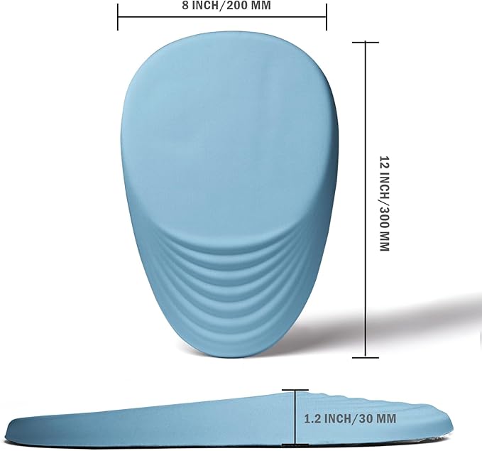 Ergonomic Mouse Pad Wrist Support, Mouse Pad with Wrist Rest, Entire Memory Foam & Non-Slip PU Base MousePads with Stepped-Wedge Design for Pain Relief, Desk, Office, Home, Sky Blue