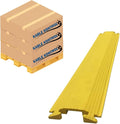 Kable Kontrol Drop Over Floor Cord Cover – 36” Inch Long 1 Channel Cable or Wire Protector – 20 Pcs Bulk Pack - Rubber Ramp for Indoor and Outdoor Use – Yellow