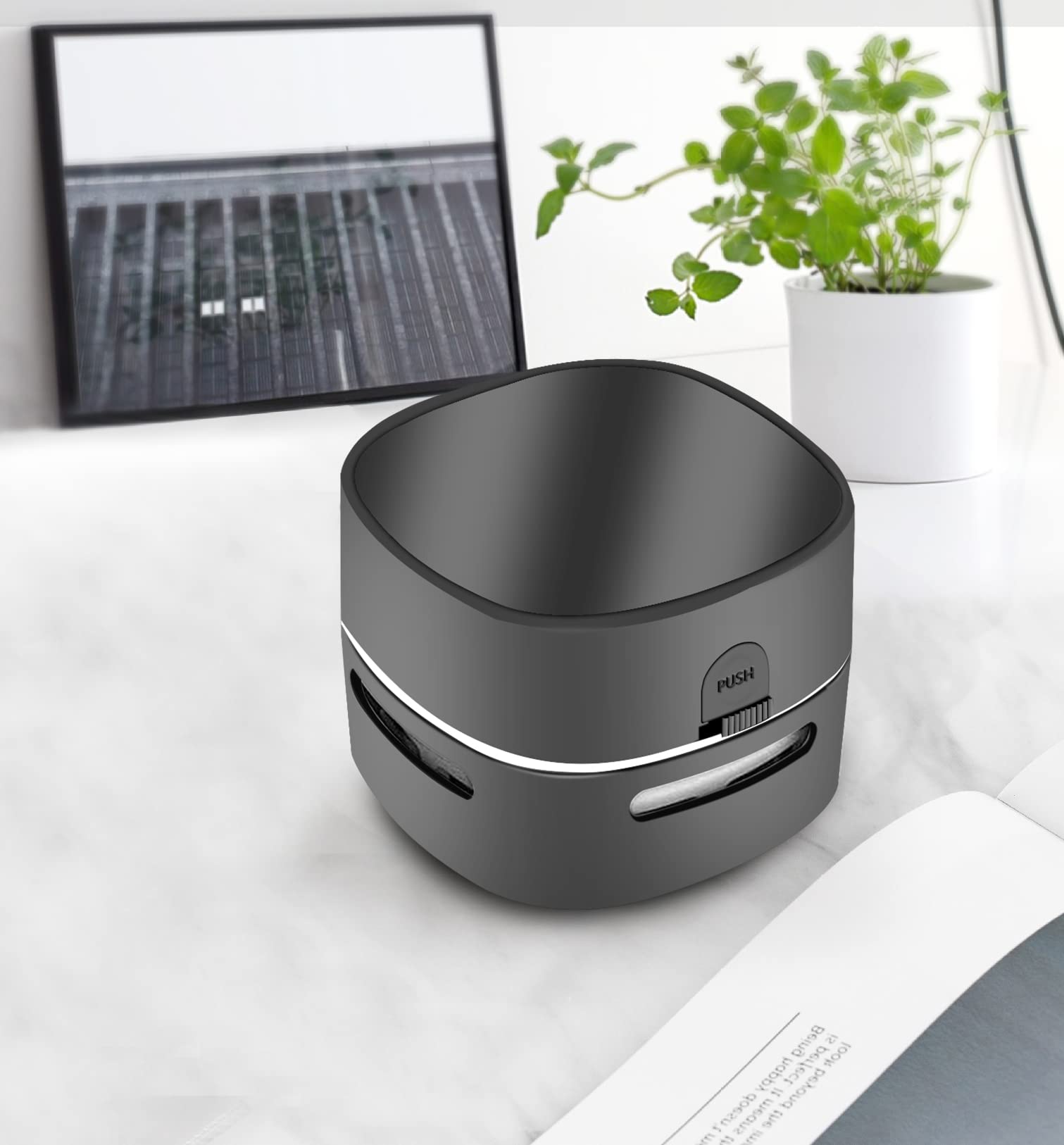 ODISTAR Desktop Vacuum Cleaner, Mini Table dust Sweeper Energy Saving,High Endurance up to 400 mins,360º Rotatable Design for Keyboard/Home/School/Office (Black)