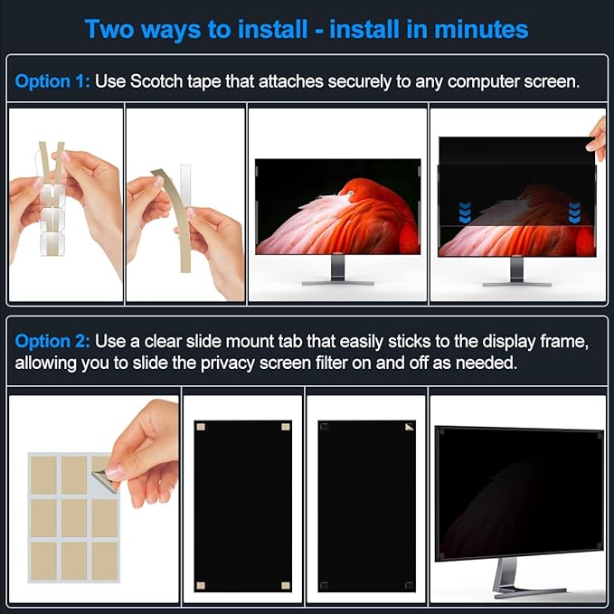 [2-Pack] 22 Inch Privacy Screen for Monitor Computer Screen Privacy Filter for 16:10 Widescreen Monitor Desktop PC Monitor Privacy Film Monitor Privacy Shield and Anti-Glare Protector