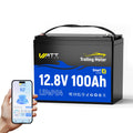 Wattcycle 12V 100Ah LiFePO4 Battery, Lithium Battery 12V 120A BMS, IP67 Marine Batteries for Trolling Motor, Built-in Bluetooth, Monitor, Mobile APP, Perfect for Boat, Marine, RV, Home Energy, Solar