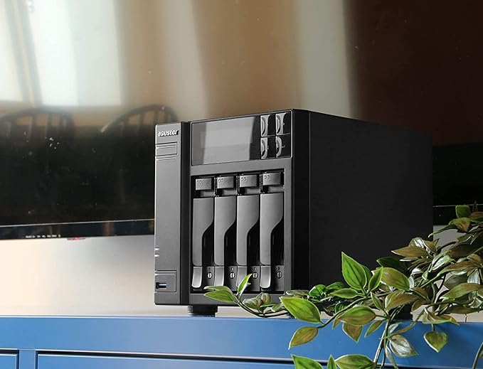 Asustor Lockerstor 4 Gen2 - AS6704T | 4-Bay NAS, Quad-Core 2.0GHz Processor, 4 M.2 NVMe Slots (PCIe 3.0), Dual 2.5GbE, Expandable to 10GbE, 4GB DDR4 RAM, (No Drive)