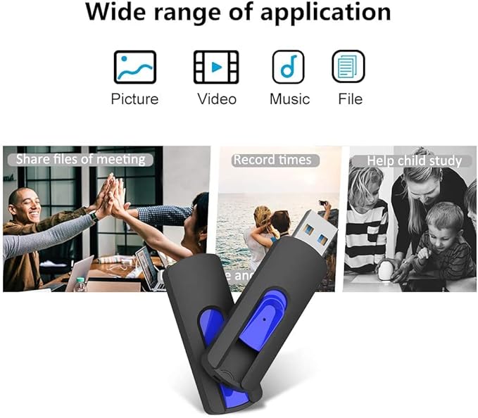 USB 3.0 Flash Drive, JUANWE 16GB Flash Drive 10 Pack USB Drives Thumb Drive 3.0 Retractable Memory Stick Jump Drive for Data Storage and Backupp, Blue 10 Pack