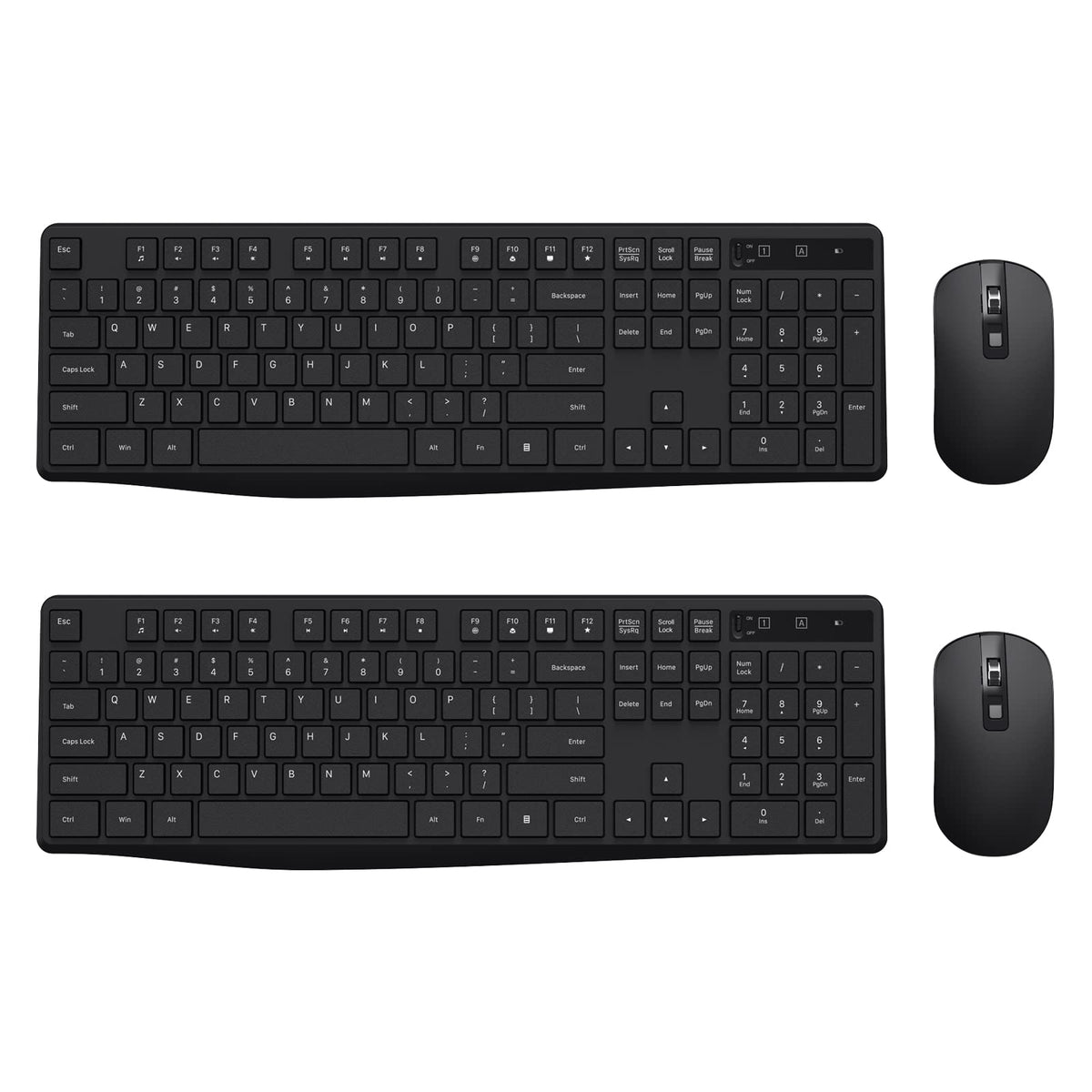 Wireless Keyboard and Mouse Combo, Lovaky 2.4G Full-Sized Ergonomic Keyboard Mouse, 3 DPI Adjustable Cordless USB Keyboard and Mouse, Quiet Click for Computer/Laptop/Windows/Mac (1 Pack, Rose)