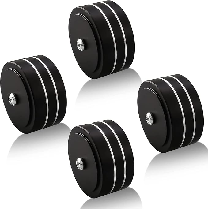 Tertullus 4 Pcs HiFi Speaker Isolation Feet 40x20mm Aluminum Speaker Spike Pad for Turntable, Subwoofers, Amplifier, HiFi Devices, Dac, Recorder, Cd (Black)