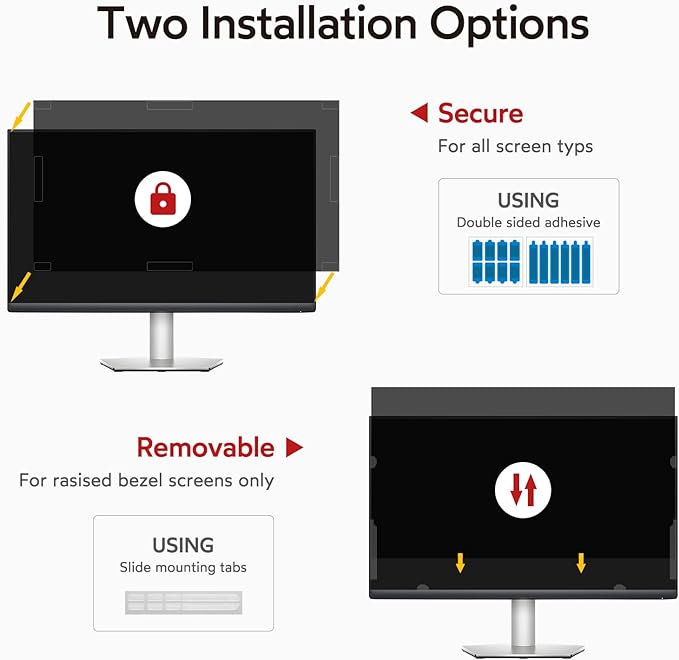 BERSEM 21.5 Inch Monitor Computer Privacy Screen Filter for 16:9 Ratio,Removable Monitor Anti-Glare & Privacy Filters for 21.5 Inch, Anti Blue Light, Anti-Spy, Anti-Scratch, UV-Blocking