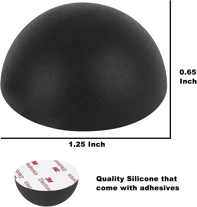 1.25" Silicone Hemisphere Bumpers Isolation Feet Rubber Non-Skid Speaker Pads with Adhesive Record Player Isolation Pads for Small Speaker Spikes,Turntable,Amplifiers, Subwoofer,Monitors,Decks 8 pcs