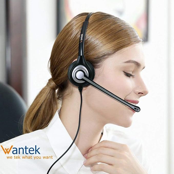 Cell Phone Headset with Microphone Noise Cancelling & Call Controls, 3.5mm Computer Headphones for Samsung PC Business Skype Softphone Call Center Office, Clear Chat, Ultra Comfort