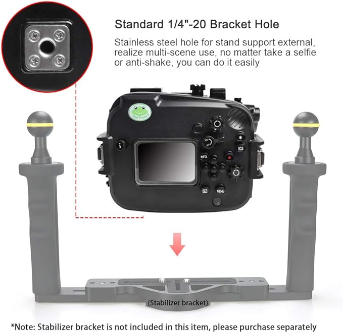 Sea frogs Underwater Camera Case Compatible with Canon EOS M6 Mark II 15-45MM 18-55MM IPX8 40m/130ft Maximum Diving Depth Waterproof Camera Housing for Diving, Surfing, Rowing, Skiing