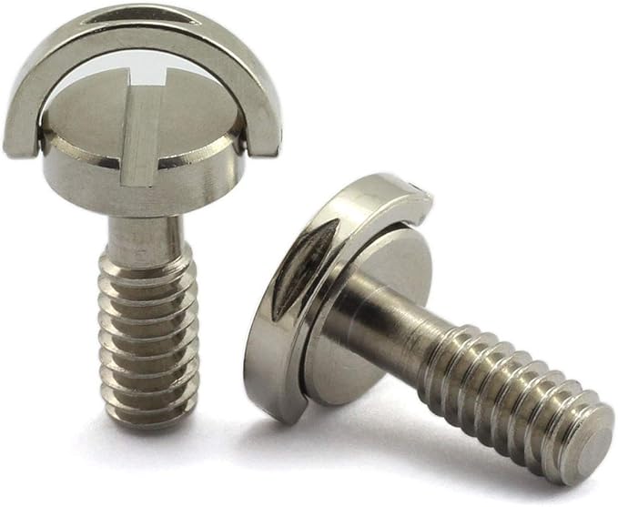 HJ Garden 2pcs 1/4-20 Thread D-Ring Stainless Steel Camera Fixing Screws for Camera Tripod Monopod QR Plate,D Shaft Quick Release Plate Mounting Screw 17mm Length