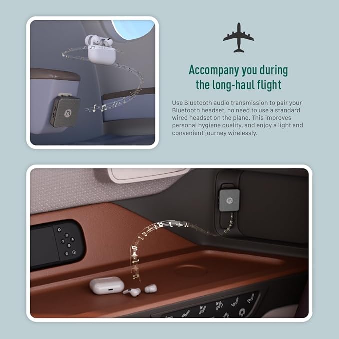 ADAM elements EVE II Bluetooth Transmitter + Receiver - Wireless Audio Adapter w/Foldable Dual 3.5 mm AUX Plug for Nintendo Switch, TV, Home/Car Stereo, Airline in-Flight Systems
