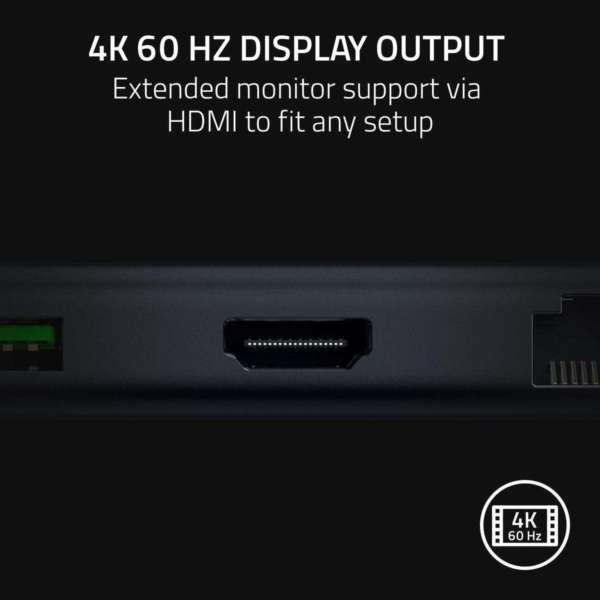Razer USB-C Dock, 11-in-1 Portable Travel Hub, 85W, Black