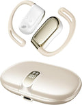 Open Ear Headphones, 0.28oz Lightweight Next-Gen Bluetooth 5.4 Air Conduction Wireless Earbuds w/Extra Bass, 48H Playtime, 3 EQ Modes, ENC Mic, IPX5, Snug Fit for Workout Running Beige