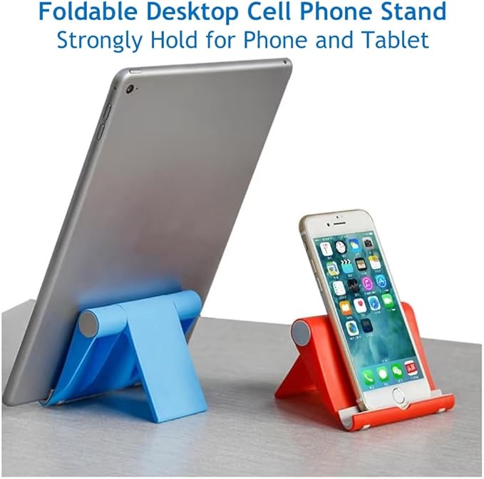 Cell Phone Stand for Desk Foldable Cell Phone Holder Desk Tablet Holder Mobile Phone Dock, Multi-Angle Universal Adjustable Tablet Dock Compatible with Most Cell Phones (Green)