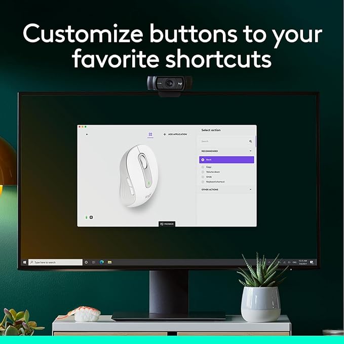 Logitech Wireless Mouse Signature M650 - Small to Medium Sized Hands, Right Handed, 2-Year Battery, Silent Clicks, Customizable Buttons, Bluetooth, PC/Mac?Chromebook - Off White
