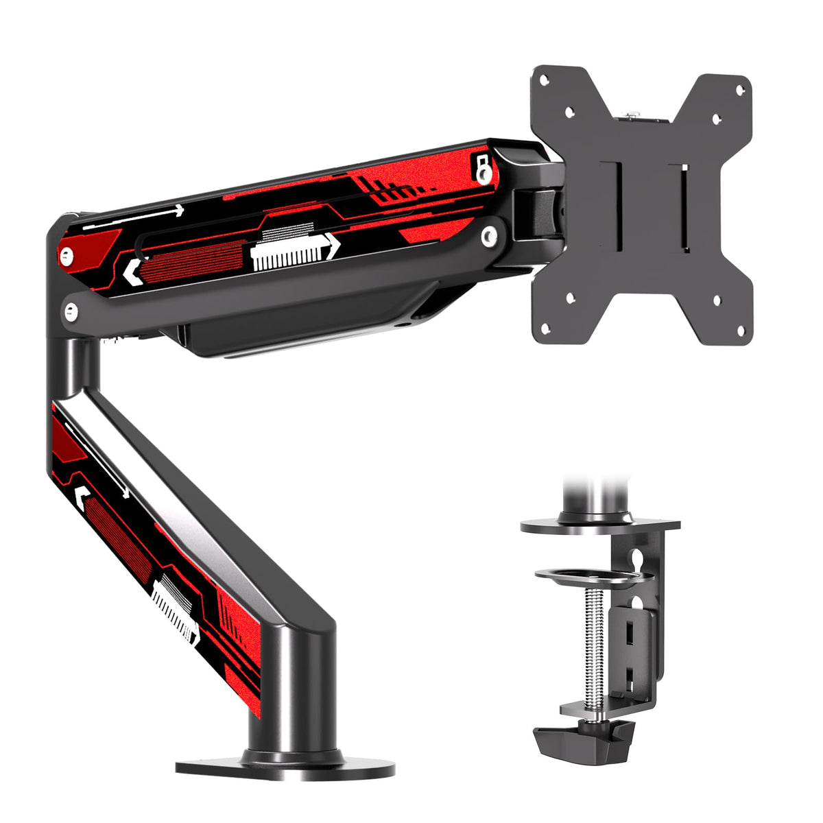 Suptek Monitor Mount Gas Spring Monitor Arm Desk Mount Fully Adjustable Fits 17 20 22 23 24 26 27 32 35 inch Monitors Weight Capacity up to 24.25 lbs, White