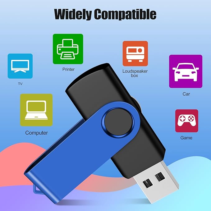 EASTBULL Flash Drive Bulk 2GB USB 100 Pack with Lanyards USB 2.0 Thumb Drive Bulk Memory Stick Swivel Pen Drive for Storage and Backup 2 GB 100 Pack, Blue