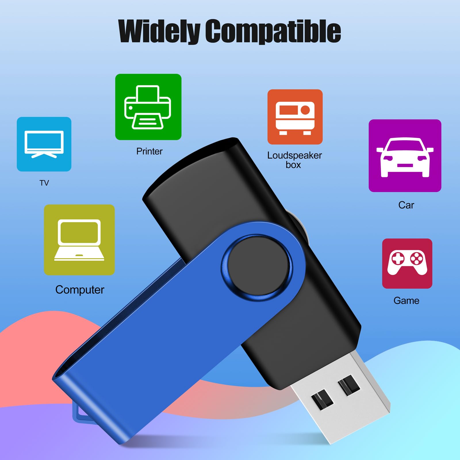 4GB 50-Pack USB Flash Drives Bulk EASTBULL USB 2.0 Thumb Drive,Blue