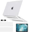 Frost Case for MacBook Pro 13 inch M2 M1 A2338 A2289 A2251 A2159 A1989 A1706 2023-2016 Release with Touch ID, 6 in 1 Plastic Hard Shell&Keyboard Cover&Screen Protector&Webcam Cover,Matt Clear