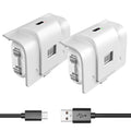 6amLifestyle Rechargeable Xbox Controller Battery Pack, Play and Charge Kit with Cable Compatible with Xbox Series X|S, Xbox One, S, X, Elite, Replacement Accessories,2 Pack Batteries, 4 Covers,White