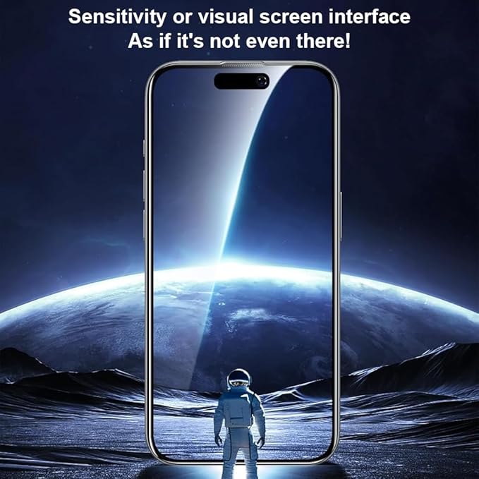 OneFish Privacy Screen Protector for IPhone 16 Plus Anti-Spy Tempered Glass Dust-Free Bubble-Free Anti-Fingerprint 9H Scratch Protection & Hassle-Free Installation Frame [2-Pack]