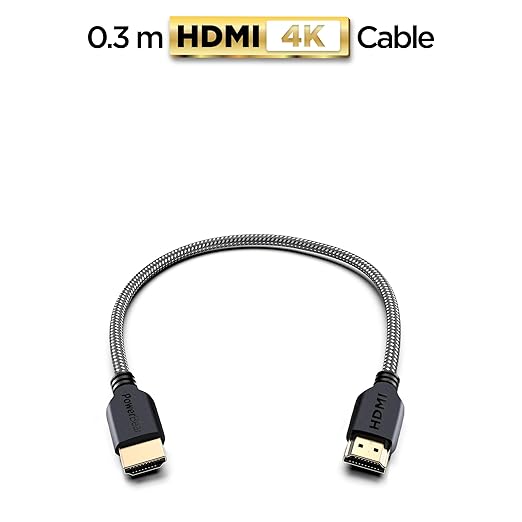 PowerBear 4K HDMI Cable 1 ft | High Speed, Braided Nylon & Gold Connectors, 4K @ 60Hz, Ultra HD, 2K, 1080P, ARC & CL3 Rated | for Laptop, Monitor, PS5, PS4, Xbox One, Fire TV, Apple TV & More