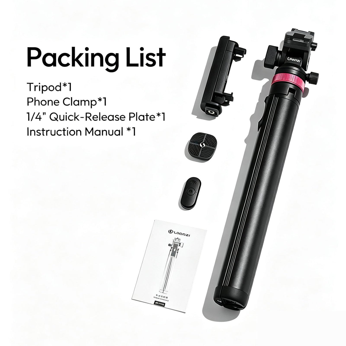Ulanzi MT-78 Extendable Phone Tripod, 72.83" Selfie Stick Camera Stand