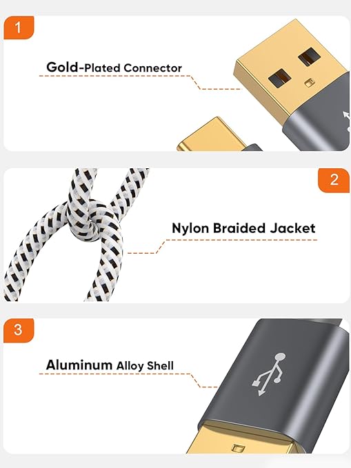 CableCreation USB A to USB C Short Cable 1FT 10Gbps, 3A Fast Charging, USB-C 3.1 Gen 2 for Carplay Android Auto, Type C Cord for iPhone 16 15 Pro SSD Galaxy MacBook Pixel iPad