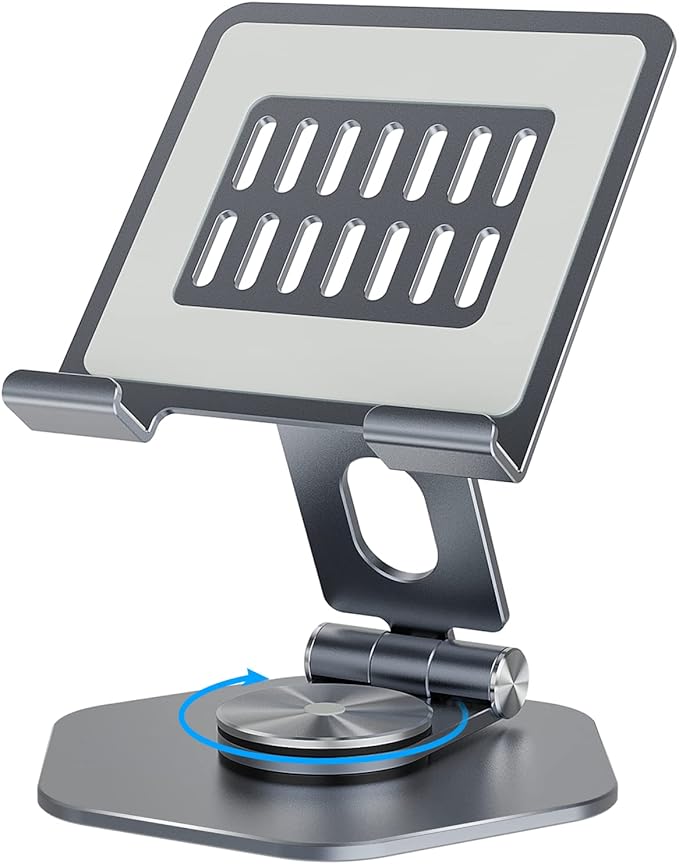 Tablet Stand, Aluminum Desktop Holder, Compatible with 5-12.9" iPad, Grey