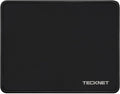 TECKNET Mouse Pad with Anti-fray Stitching, Waterproof Surface & Non-Slip Rubber Base with Stitched Edges Gaming Mouse Mat for Laptop，Compatible with Laser and Optical Mice - Black